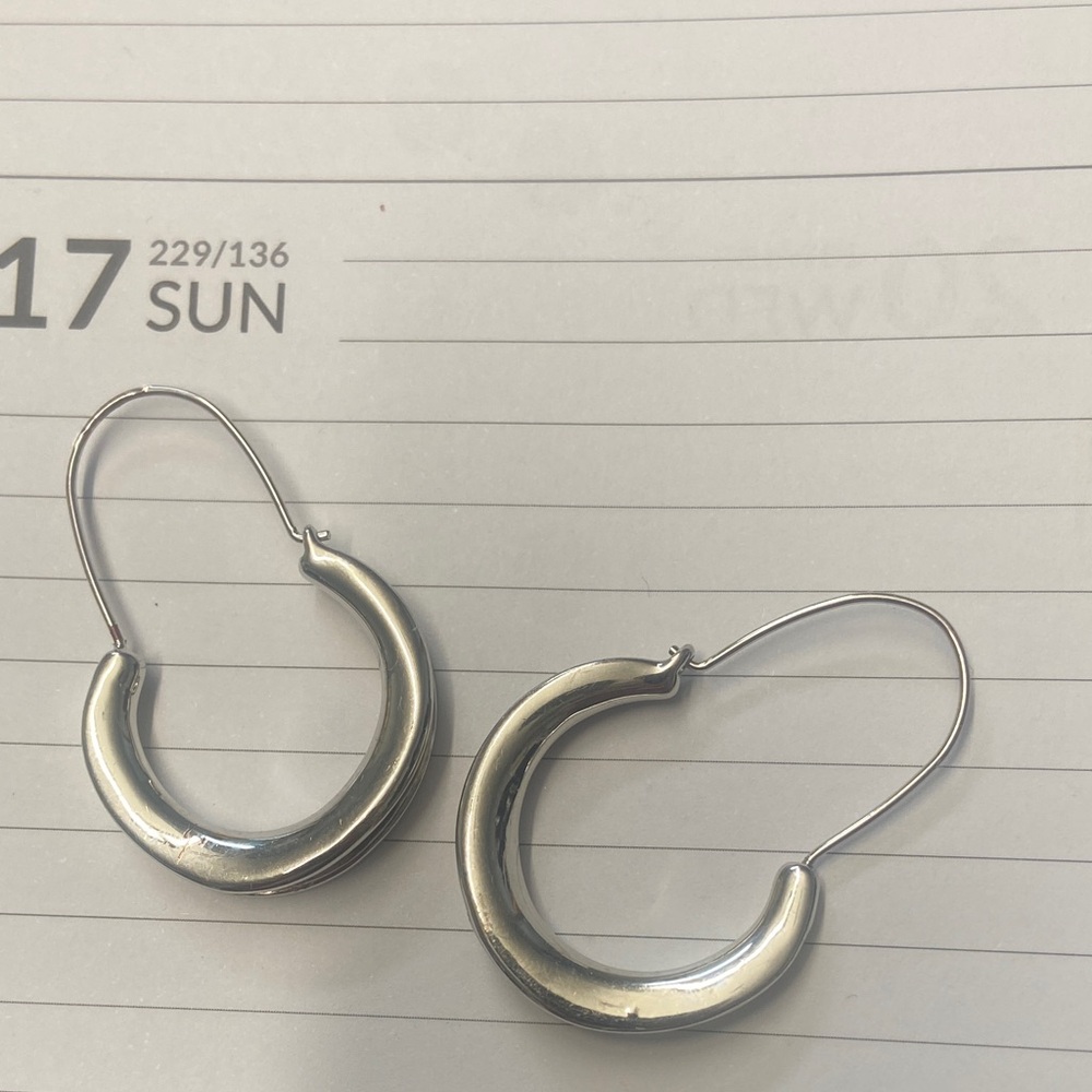 Loft Open  Silver Hoop Earrings